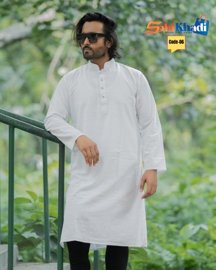 Premium Khadi Panjabi White Color