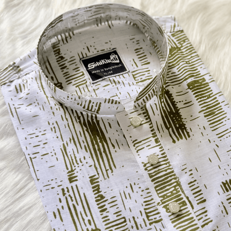 Sohi Khadi – প্রিমিয়াম অলিভ খাদি পাঞ্জাবি | কোড: 34